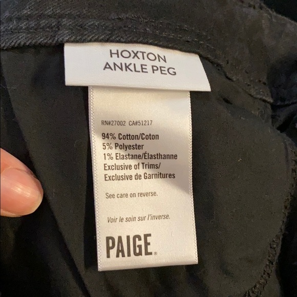 NWT Paige skinny ankle pants. Black size 32 - Picture 9 of 9